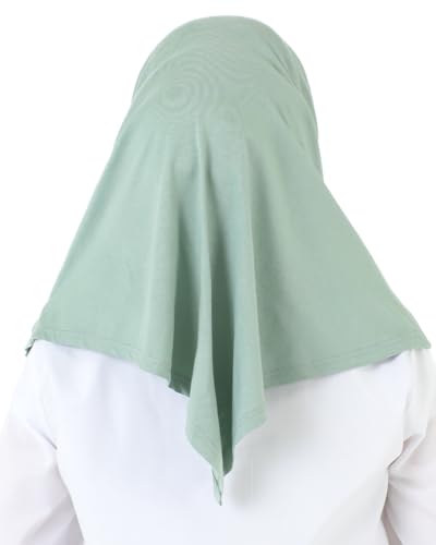 Prien Plain Ready To Wear Hijab for Women, Muslim Instant Turbans, Soft Jersey Scarf, Islamic Clothes, Long Hijabs, Abaya - color: Light Green