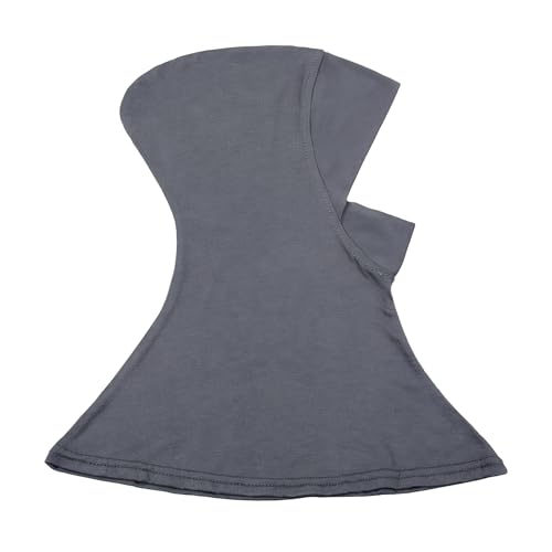 Solid Women Muslin Head Scarf Plain Under Scarf Turban Cap Flexible Viscose Neck Collar Bonnet Chic Wear For Gym Ramadan - color: Dark Grey