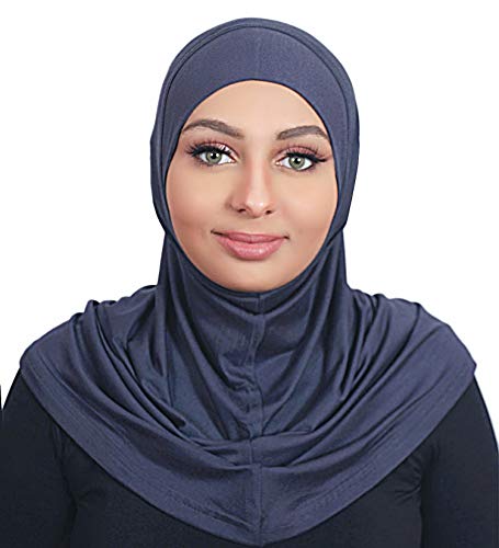 AL AMIRA Hijab one pcs Muslim Hijab Cotton Amira 1 Piece Hood Hijab Tube - color: Dark Gray