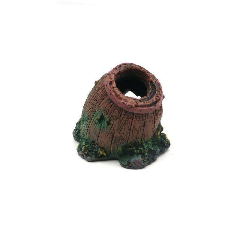 Aquarium Accessories Fish Tank Decor, Resin Craft Antique Shell Barrel Hideout for Fish Tank & Reptile Terrarium Decoration