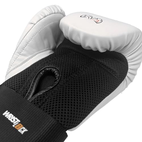 RIVAL Boxing RB1 Ultra Bag Gloves, 20th Anniversary Edition, High-Density Multi-Layered Padding and Signature Wrist Lock Strapping System - color: White, size: Medium