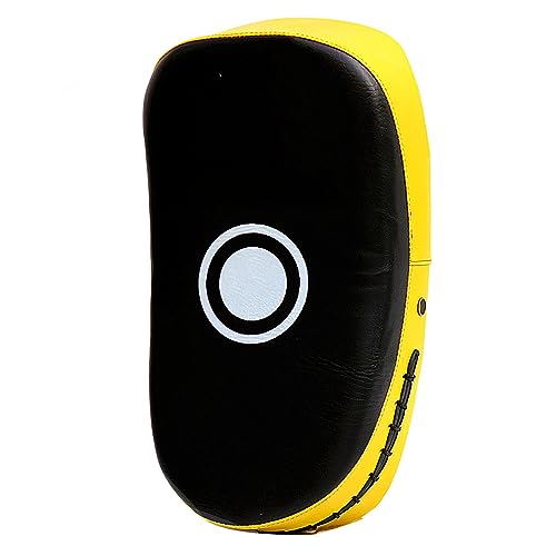 GLOGLOW Boxing Strike Pad for Training, High Density Sponge and PVC Leather, Multifunction Protective Strike Pad for Kickboxing Users - color: Yellow Stripe