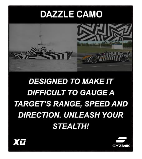 X0 Football Mouthguard – Lip Guard - Dazzle Camo Futuristic – Shock Absorbing – One Size Fits Most - color: X0 - Dazzle Camo Future