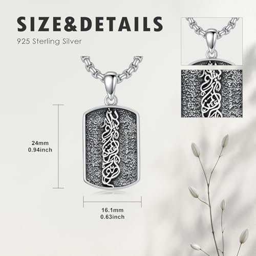 Allah Necklace 925 Sterling Silver Lotus Allah Pendant Arabic Muslim Jewelry for Women Men - style: Style-3