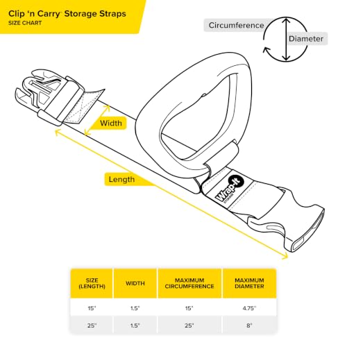 Clip 'n Carry Wrap-It Storage Straps - 25" (3-Pack) | Carrying Straps for Water Hose Storage and Extension Cord Holder - size: 25" (3-Pack)