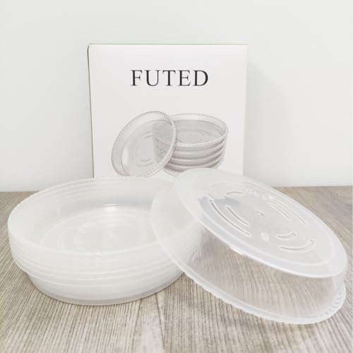 6 Pack Clear Plant Saucer, Plastic Plant Trays for Indoor, Round Flower Plant Pot Saucer, Sturdy Plant Water Catcher Tray - size: 5 inch