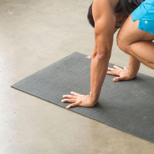 Manduka eKO SuperLite Yoga Mat - 1.5mm Natural Rubber | Foldable & Travel Friendly | Soft Textured Surface | Eco-friendly - color: Midnight