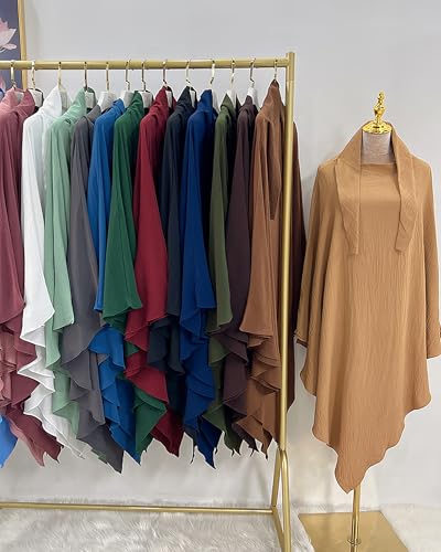 Muslim Prayer Abaya Islamic Women's Khimar Pure Color Hijab Dress Long Sleeve Dubai Kaftan - color: Armygreenhijab