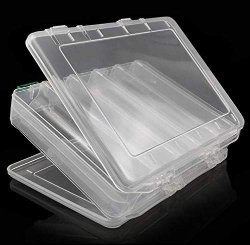 Double-Sided Fishing Lure Hook Tackle Box Visible Hard Plastic Clear Fishing Lure Bait Squid Jig Minnows Hooks Accessory Storage Case Container (Clear-10 Slots) - color: Clear-10 Slots