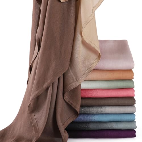 Premium Ombre Viscose Hijab Scarf for Women Muslim Lightweight Gradient Color Shade Hair Wraps Long Hijabs Scarves - color: Blue