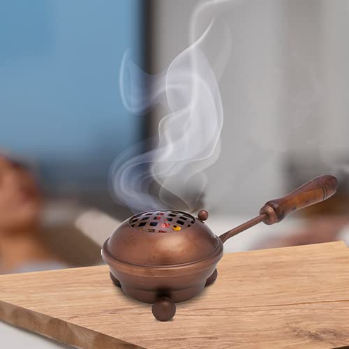 Handmade Coppertone Iron Incense PAN – 3.15 Inches Diameter, Copper Finish Burner for Charcoal & Resin Incense, Artisan Craftsmanship from India - color: Copper - Medium