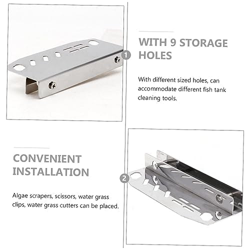 1Pc Aquarium Tool Holder Compact Fish Tank Organizer for Scissors Tweezers and Scrapers Durable Water Grass Tool Rack with Multiple