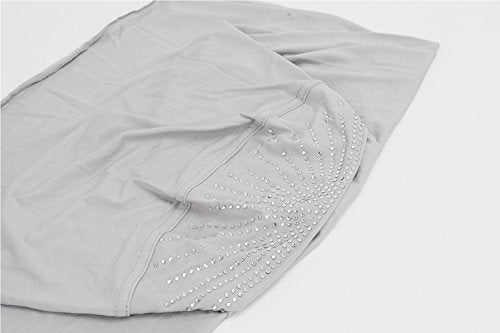 Women Soft One Piece Hijab Long Muslim Turban Islamic Full Head Scarf - color: Gray