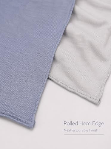 Premium Stretch Cotton Gradient Scarf for Women, Soft Jersey Wrap Shawl, Lightweight Ombre Hijab for Everyday Wear - color: Mctlo2537-lightblue