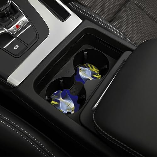 2 Pack Car Coaster for Cup Holders Aquarium Angelfish Car Cup Coaster 2.7" Neoprene Non-Slip Automotive Cup Mat Universal Auto Car Interior Accessories for Women Men Cup Pad