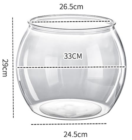 5 Gallon Crystal Clear Shatterproof Plastic Round Fish Tank | Crystal clear multi-use bowl for terrarium, flower vase and home decor, lightweight decorative tank for fish lovers