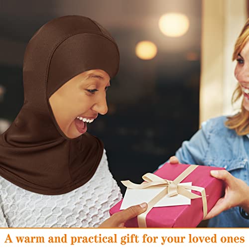 Giegxin 9 Pcs Modal Hijab Cap Adjustable Muslim Stretchy Turban Stretchy Head Scarf Full Cover Shawl Cap for Lady