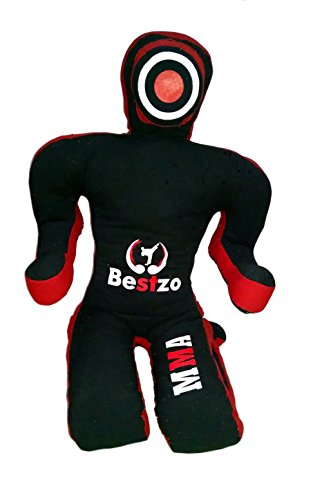 Bestzo MMA Jiu Jitsu Judo Punching Bag Grappling Dummy Sitting Position Red & Black-Unfilled - color: Synthetic Leather Red & Black, size: 48 inches (4 ft)