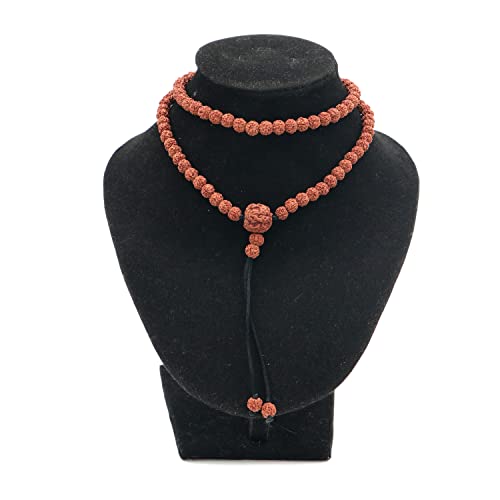 Islamic Prayer Small 6.5mm Jenitri Seed Tasbih with 99 Beads on Black Satin Cord