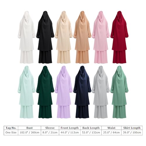 Abayas for Women Muslim Chiffon Prayer Burqa Dress Burkas for Women Muslim Hijab Dress Full Length Islamic Veil Abaya Set - color: Light Gray