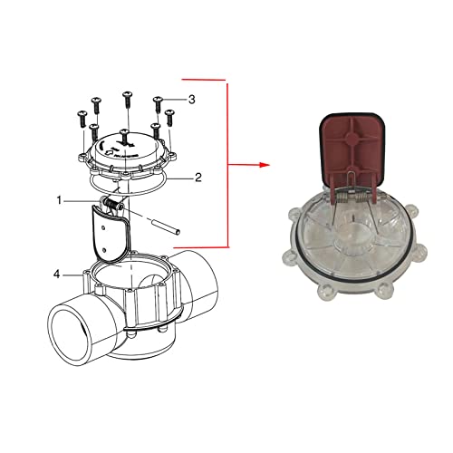 7056 Check Valve Cover with Flapper Assembly Replacement for 7235, 7236, 7305, 7511, 7512 Check Valve 1 Pack Silver