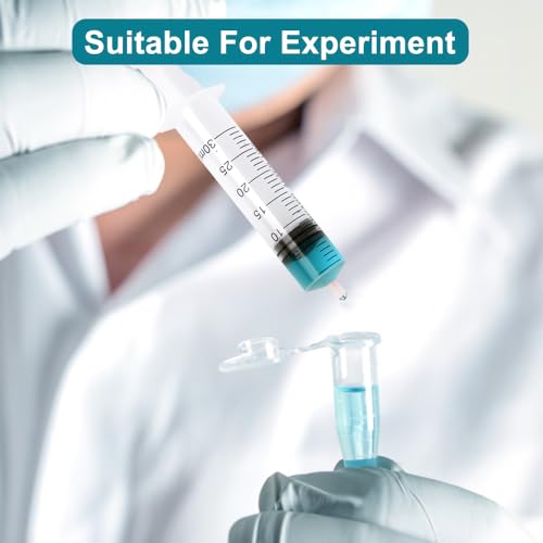 5 Pack Plastic 30ml Syringes with Cap, Sterile Syringe Individually Packaged for Labs, Liquid Measuring, Feeding Pets, Oil or Glue Applicator - size: 30 ml