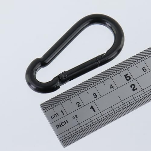 Dnyta 4Pcs Stainless Steel Ceiling Hook Pad Eye Plate Wall Mount Ring Hooks Hanging kit, Heavy Duty Marine Hardware Hook with Snap Hooks and Screws for Swing Hanging, Wall/Ceiling Mount(Medium, Black) - color: Black With Buckle, Square-shaped, size: Mediu
