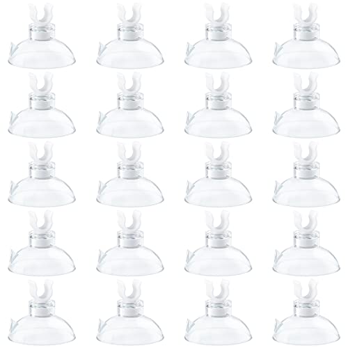 Pawfly Aquarium Suction Cup Clips for Standard 3/16" ID Airline Tubing Clear Air Hose Holder Clamp Accessories for Fish Tank Aeration Setup, 20 Pack - color: Clear