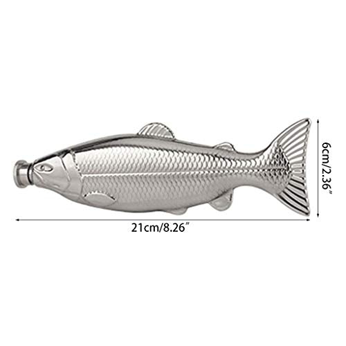 1PC Stainless Steel Fish Flask 4oz 113ML Liquor Container Leakproof Design For Outdoor Travel Fishing Enthusiasts