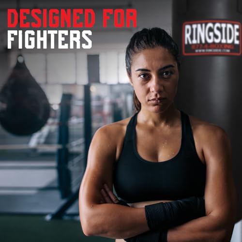 Ringside 100 lb Powerhide Heavy Bag for Boxing, MMA, Muay Thai & Kickboxing, Soft Filled Punching Bag with Foam Liner, Chain & Swivel Included, Black