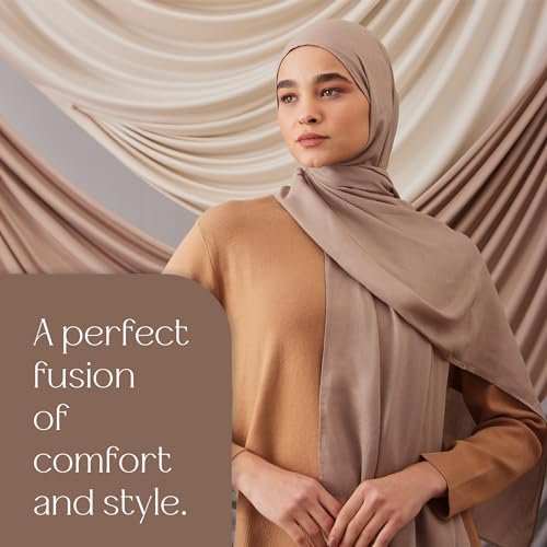 Modest Summer Woven Hijab | Premium Lightweight, Soft Touch Hijab for Women - color: Warm Sand