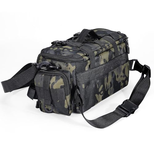 Sougayilang Fishing Tackle Bags with 3600 Tackle Tray - Fishing Tackle Storage Bags for Saltwater or Freshwater Fishing Gear - Padded Shoulder Strap - Tackle Box Bag Fishing Bag(Green) - color: Green with a 3600 Tackle Tray