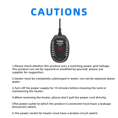 FREESEA Aquarium Fish Tank Heater: 100W Small Submersible Turtle Heater with Adjustable Temperature External Controller for Betta | Saltwater | Freshwater | 10-20 Gallon