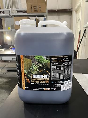 MICROBE-LIFT BSEP5G Concentrated Barley Straw Extract Plus Liquid PEAT Conditioner for Ponds and Outdoor Water Garden, Safe for Live Koi Fish, Plants, and Decorations, 5 Gallons - size: 5 Gallons