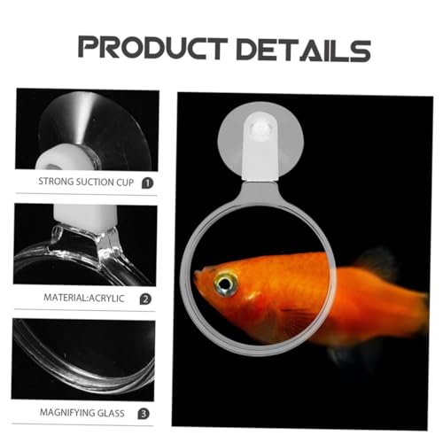 Fish Magnifying Lens Fish Tank Magnifying Glass Acrylic Underwater Viewer with Suction Cup
