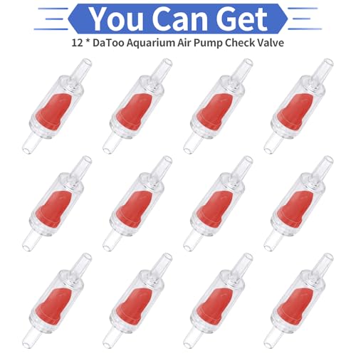 DaToo Aquarium Air Pump Check Valve 12PCS Fish Tank One Way Non-Return Check Valve Air Pump Accessories for 3/16 Inch Airline Tubing
