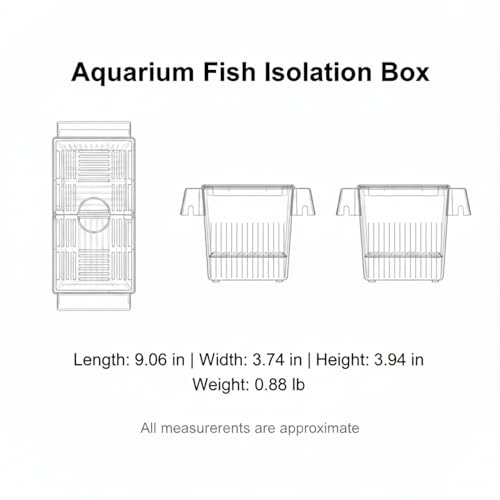 Aquarium Fish Isolation Box, Clear PC Plastic Separator Tank with Divided Compartments (1 PC)
