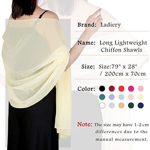 Ladiery Chiffon Shawl Wraps for Women Evening Dresses, Elegant Soft Sheer Shawls for formal dressy Bride Wedding - color: Beige