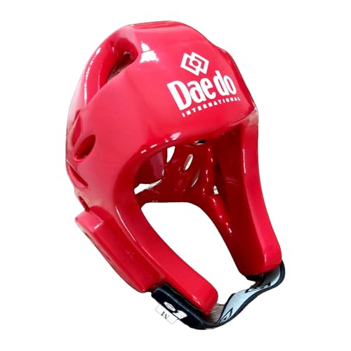 DAEDO WT Recognized Taekwondo Head Guard - Officially Approved, Molded Foam Construction, Blue & Red Variations, Lightweight Protection for Sparring & Competition - color: Red, size: Large