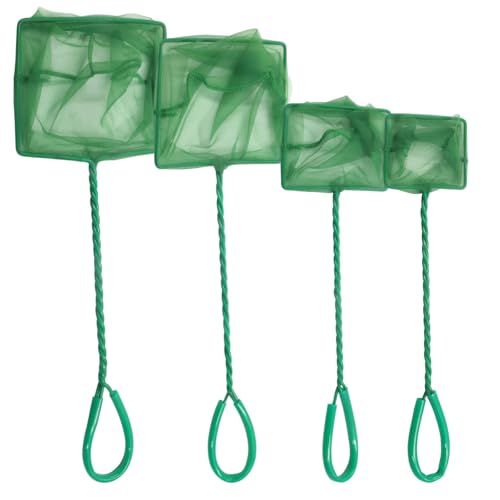 BokWin Multi-Size Small Fish Net, 4 Pack (3inch 4inch 5inch 6inch) | Bait Fish Net, For Aquarium, Fishes Tank, Pond