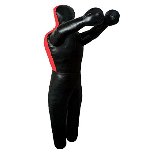 LEATHERAY MMA Jiu Jitsu Grappling Dummy Judo Punching Bag,Brazilian Jiu Jitsu Dummy,Wrestling Grappling BJJ Dummy Black Canvas- 59 inches-Unfilled
