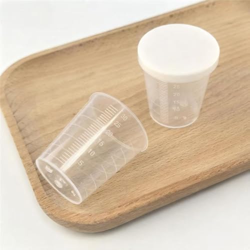 12-Pack 30ml Plastic Measuring Cups with Lids, Graduated Liquid Measuring Cups for Kitchen, Resin, Crafts, Lab, Stackable & Heat Resistant - style: 30 ML
