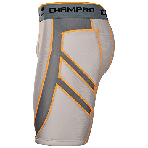 CHAMPRO Wind Up Youth Compression Sliding Shorts - color: Grey, size: X-Small