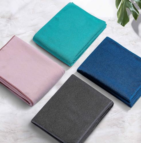 Heathyoga Yoga Mat Towel Non Slip for Hot Yoga Towel with Silicone Grip & Free Spray Bottle, 72"X26" Extra Large Microfiber Yoga Towel for Bikram, Pilates, Fitness - color: Grey