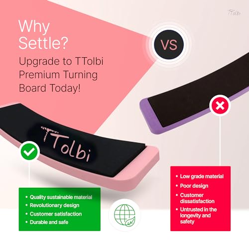 Turn Board for Dancers and Skaters, Ballet and Figure Skating Spinner | Off-ice trainer to improve spins, turns and balance for ballet, ice skating, cheer and gymnastics, all levels - color: Pink Premium