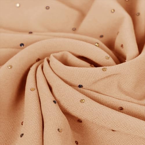 Hijab Scarf for Women Soft Chiffon Rhinestone Long Scarf Shawl Fashion Muslim Hijab Head Wrap Scarves - color: Camel