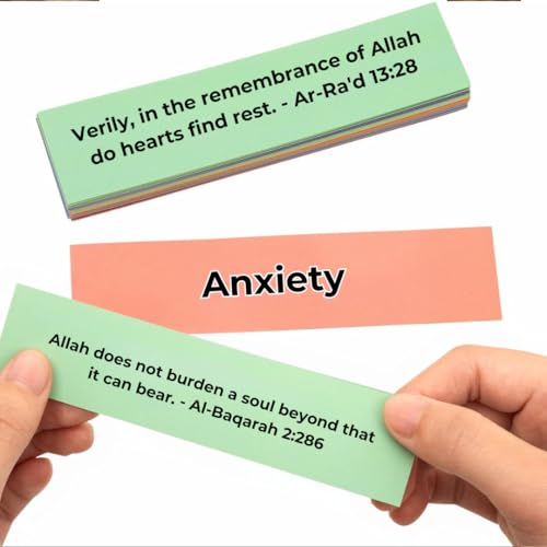 Quran Verse Jar - Spiritual Comfort Read For Emotions & Feelings, Islamic Gifts for Women, Men, Mom, Dad, Friend - English, Decor, Ramadan & Eid Gift - Affirmation Verses, Hope & Prayer Jar