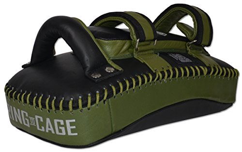 Elite Curved Leather Muay Thai Pad 2.0 - color: Marine Green/Black