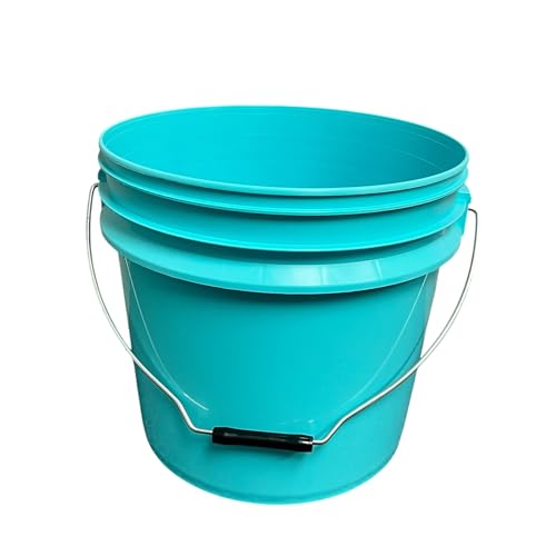 Bucket 4 Gallon Aqua Blue Plastic Bucket with Handle and Lid, 1Pack Food Storage Pail for All Purpose