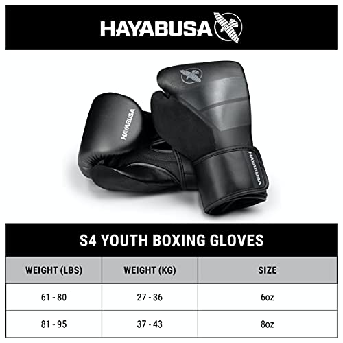 Hayabusa S4 Kids Boxing Gloves for Boys and Girls - color: Blue, size: 8oz